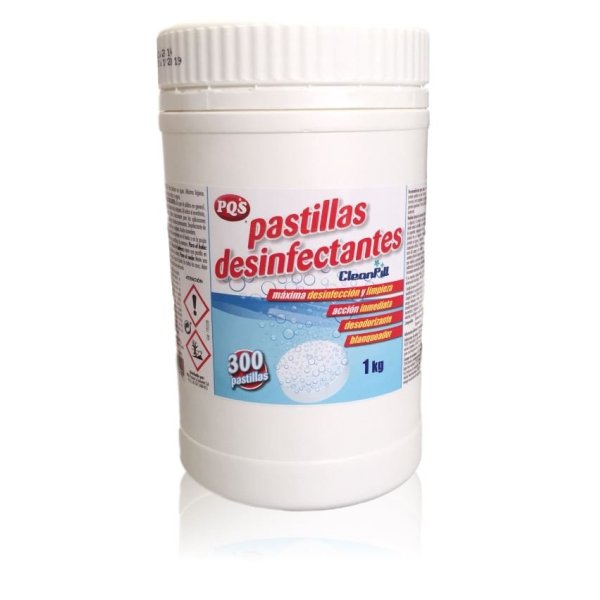 Lejía en pastillas. Bote 1kg: 30 pastillas