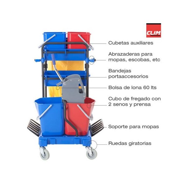 Carro de limpieza multifunción completo CLIMPRO