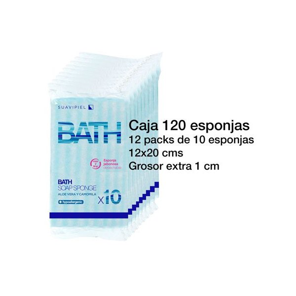 Esponjas jabonosas desechables. Caja de 120 uds