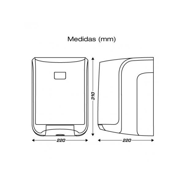 Pack dispensador bobinas secamanos y rollo papel mecha 2 capas