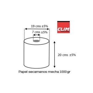 Pack dispensador bobinas secamanos y rollo papel mecha 2 capas