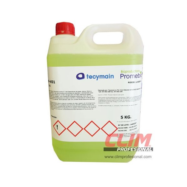 Desatascador biológico enzimático para grasas y materia orgánica. 5 litros