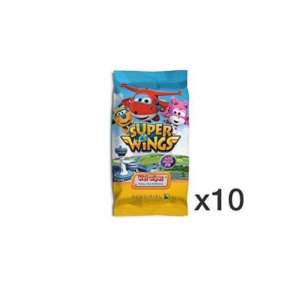 Toallitas húmedas infantiles Super wings Caja 10 packs de 20 uds