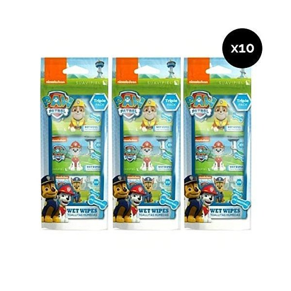Toallitas húmedas infantiles Patrulla canina Caja 10 packs x 30 uds: 300 toallitas Toallitas húmedas infantiles Patrulla canina Caja 10 packs x 30 uds: 300 toallitas