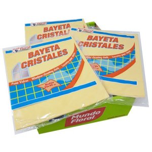 Bayeta piel limpiacristales. 35x40 cm. Pack 3 uds