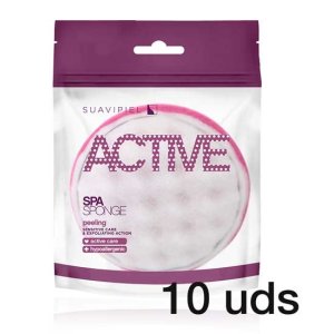 Esponja Active Spa doble acción: exfolia y cuida tu piel. Caja 10 uds