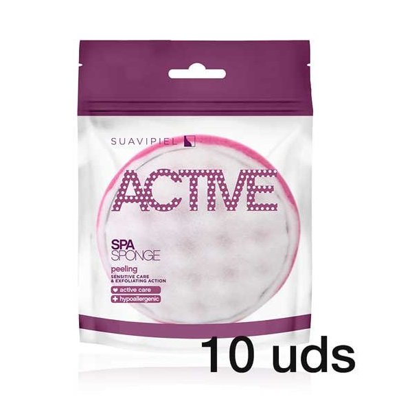 Esponja Active Spa doble acción: exfolia y cuida tu piel. Caja 10 uds Esponja Active Spa doble acción: exfolia y cuida tu piel. Caja 10 uds