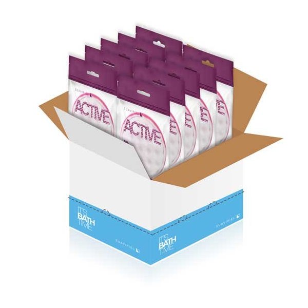 Esponja Active Spa doble acción: exfolia y cuida tu piel. Caja 10 uds
