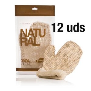 Guante de sisal natural con efecto exfoliante. Caja 12 uds.