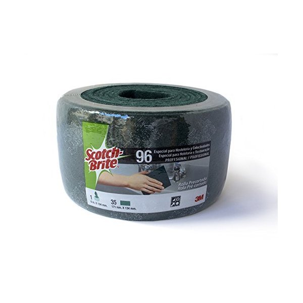 Rollo de estropajo fibra verde 3M™ Scotch-Brite™ 96 limpieza general precortado 134 mm x 6 m