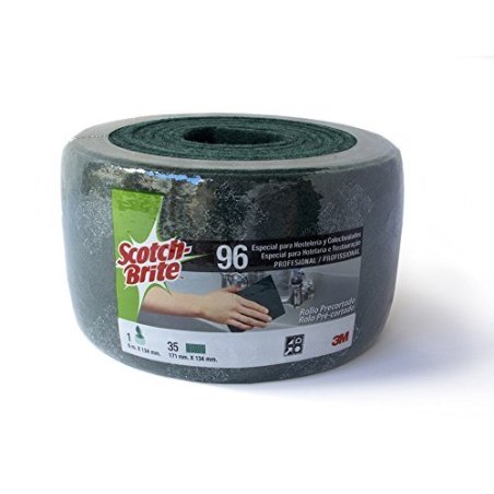 Rollo de estropajo fibra verde 3M™ Scotch-Brite™ 96 limpieza general precortado 134 mm x 6 m