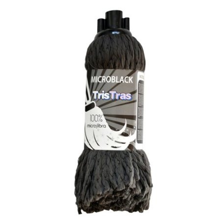 Fregona de hilos trenzados de microfibra negra 120 grs