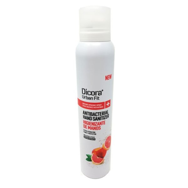 Spray desinfetante para as mãos álcool 70%. Cítrico e pêssego. 12x200ml