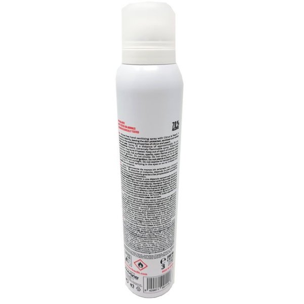 Spray desinfetante para as mãos álcool 70%. Cítrico e pêssego. 12x200ml