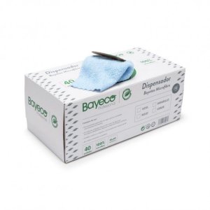 Bayetas de microfibra semidesechables BAYECO. Caja dispensador 40 uds