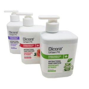 Pack multiaroma Dicora gel hidroalcohólico. Aloe Vera, Melocotón y Lavanda 500 ml. Caja 15 uds