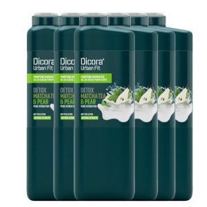 Gel de banho detox de pêra e chá matcha 750 ml. Pacote 6 unidades