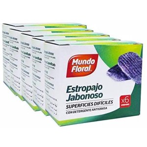 DOJA Barcelona, Rollo Estropajo Cocina Verde 6 Mt, Fabricado en España, Estropajos Verdes Limpieza Hogar Cocina Reutilizables, Rollo Fibra Abrasiva