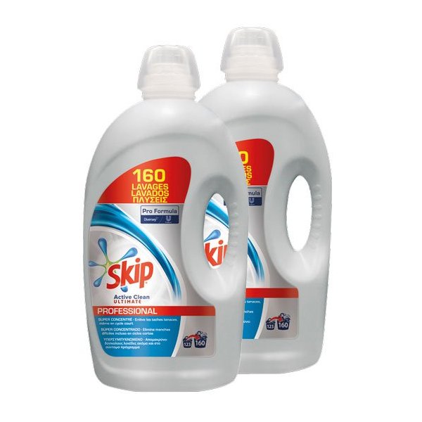 Skip detergente profesional Active Clean Ultimate 160 lavados. Caja 2 uds