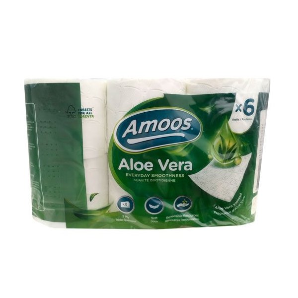 Papel higiénico extra suave XL ecoDecor Amoos Aloe Vera. Pack 42 rollos