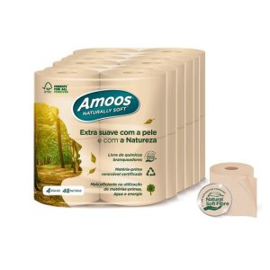 Papel higiênico doméstico ecológico Naturally Soft dupla camada. Pacote de 60 rolos