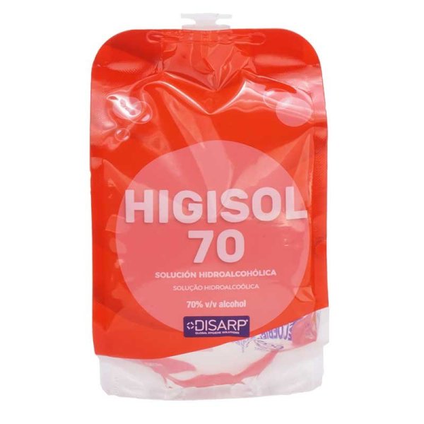 Solução hidroalcoólica HIGISOL 70. Recarga DISARP 500 ml