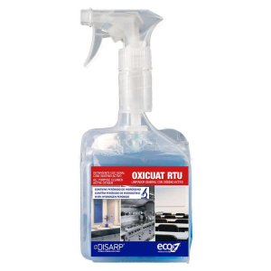 Detergente general con oxigeno activo OXICUART RTU DISARP 500 ml. Pisto eco-friendly sistema ECO-Z