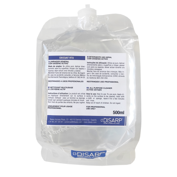Detergente geral com oxigênio ativo OXICUART RTU. Recarga DISARP 500ml