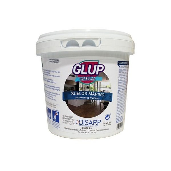 Cápsulas de limpeza de piso marinho GLUP DISARP. Embalagem 50 unidades x 5ml