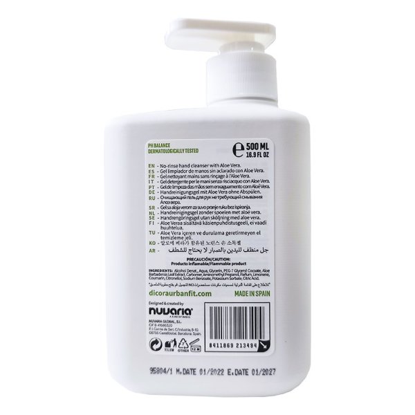 Lavanda Dicora gel de limpeza de mãos hidroalcoólico 500 ml. Caixa 5 unidades