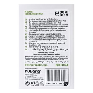 Embalagem multiaroma em gel hidroalcoólico Dicora. Aloe Vera, Pêssego e Lavanda 500 ml. Caixa 15 unidades