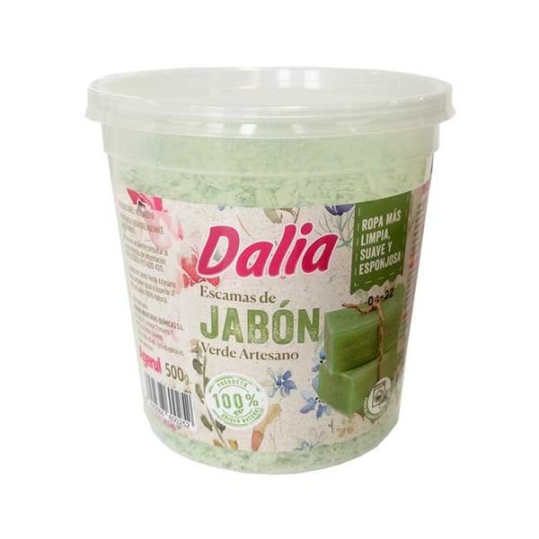 Dalia Jabón verde artesano en escamas. Pack 500 grs