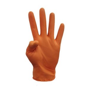 Guantes nitrilo sin polvo naranja Extreme Grip. Pack 50 uds