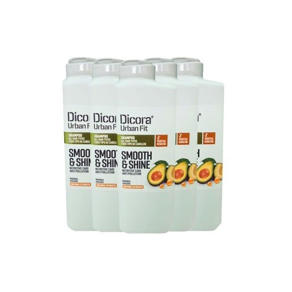 Dicora Urban Fit Champú Smooth&Shine aguacate y moringa 400 ml. Caja 6 uds