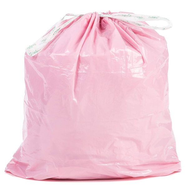 Bolsas basura 30L rosa extra fuerte autocierre 55x60 cm. Rollo 15 ud
