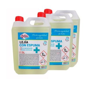 Descolorir com detergente. Limpador clorado. Caixa 3 garrafas 5L