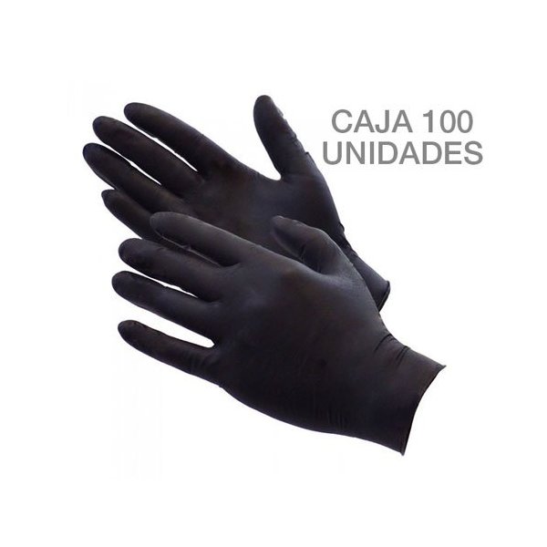 Guantes de nitrilo negro SOFTSKING desechables caja de 100 uds