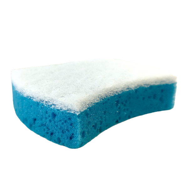 Pack de 16 esfregões de banho de fibra branca com esponja