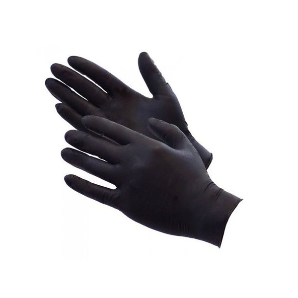 Guantes de Nitrilo Negro para uso alimentario Talla M