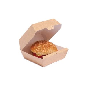 Caja hamburguesa kraft tamaño mediano. Pack 50 uds