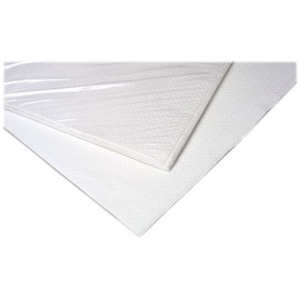 Toalha de mesa branca descartável 100x100 cm papel 35 gr. Caixa 400 unidades