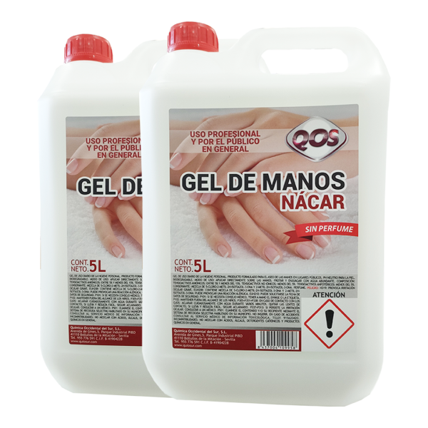 Gel de mãos sem perfume. Caixa 2 garrafas 5L