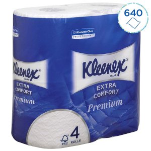 Kleenex Papel higiénico doméstico extra confort premium.  24 rollos