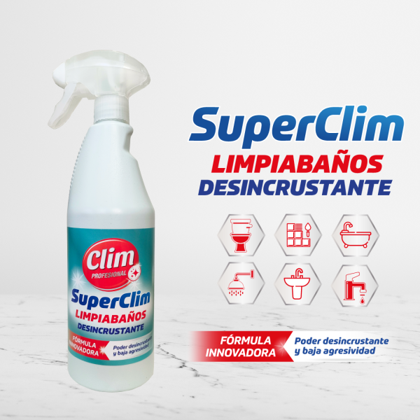 Kit SuperClim multiusos, desengrasante y limpiabaños + 3 bayetas microfibra