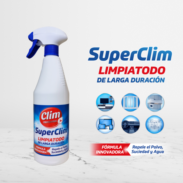 Kit SuperClim multiusos, desengrasante y limpiabaños + 3 bayetas microfibra