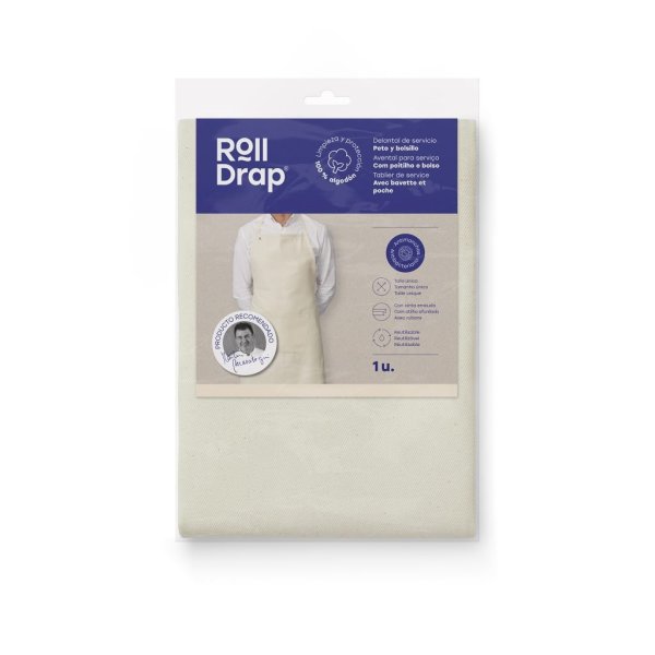 Delantal peto y bolsillo algodón 100% de Roll Drap