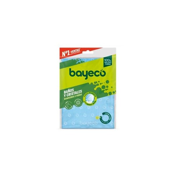 Bayeta microfibra Bayeco para baños y cristales antibacterias 40x40 cm