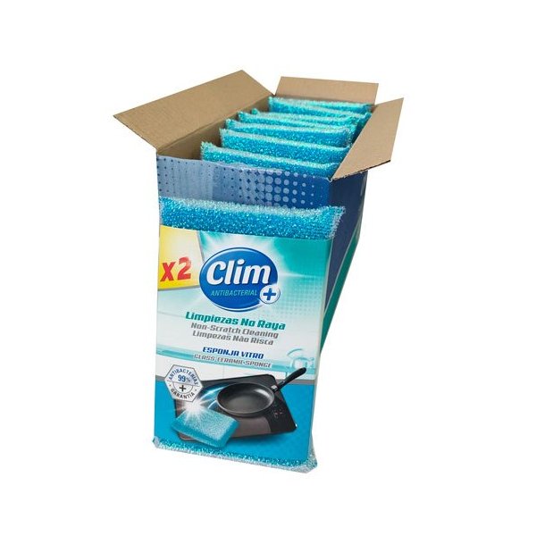 Esponja Clim Antibacterial especial vitrocerámica. Limpia sin rayar. Caja 16 uds