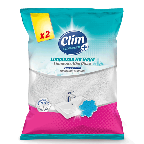 Estropajos para baños limpieza sin rayar de Clim Antibacterial 12 uds