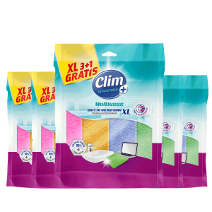 Bayetas microfibra multiusos Clim Antibacterial. Pack 28 uds